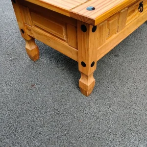 Oak colour coffee table with front draw - Image 3