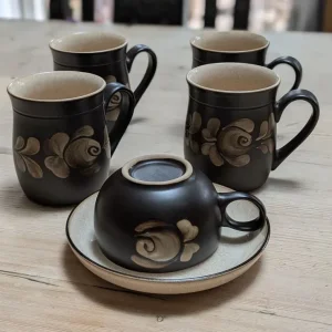 Vintage Denby Bakewell Mugs and Tea Cup and Saucer
