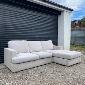 Large light grey DFS L shape corner sofa - Image 2