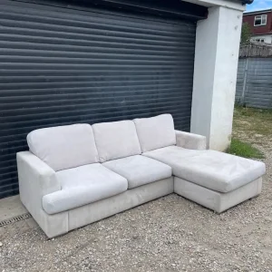 Large light grey DFS L shape corner sofa - Image 3