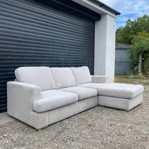 Large light grey DFS L shape corner sofa - Image 4