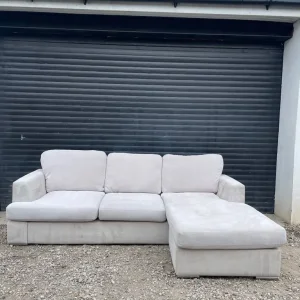 Large light grey DFS L shape corner sofa
