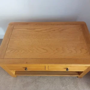 Coffee table with storage drawers and shelf - Image 2