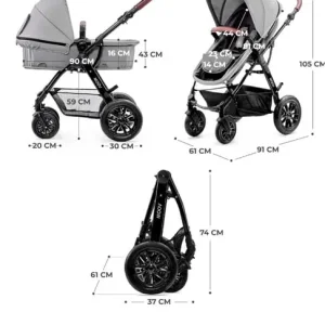 Kinderkraft Pram 3-in-1 Set MOOV (2 units, gray) - Image 3