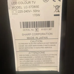 37” Sharp LCD Colour TV - Image 4