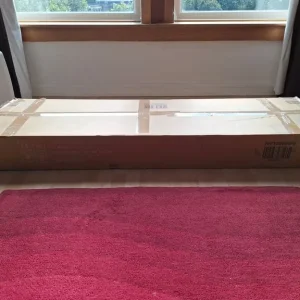 Rustic dark brown TV stand with sliding barn doors - Image 3