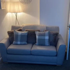 Grey 2 Seater Sofa & Arm Chair
