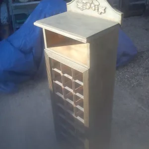 Pine wine rack, upcycled and painted with grey chalk paint