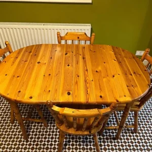 Pine table and 4 chairs