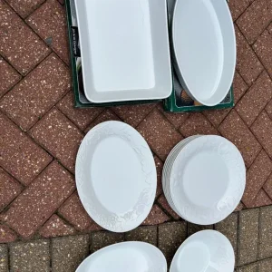 Season fruits white crockery set