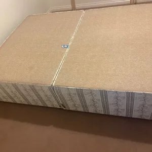 Beige Fabric Double Bed Base - Image 2