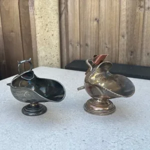 X2 antique vintage sugar skuttles and one scoop - Image 4