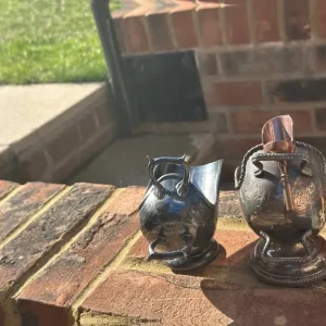 X2 antique vintage sugar skuttles and one scoop - Image 6