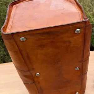 Vintage Brown Leather Gladstone Bag - Image 4