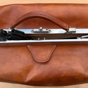 Vintage Brown Leather Gladstone Bag - Image 7