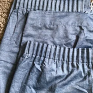 Pair Blue Lined Wide Width Curtains