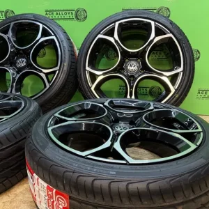 18" VW GTI Style Alloy Wheels with New Tyres – Fits A3 Caddy, Golf, Skoda - Image 4