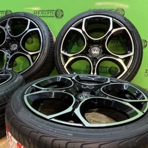 18" VW GTI Style Alloy Wheels with New Tyres – Fits A3 Caddy, Golf, Skoda - Image 6