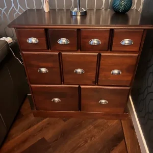 9 drawer solid walnut wood unit - Image 2