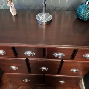 9 drawer solid walnut wood unit