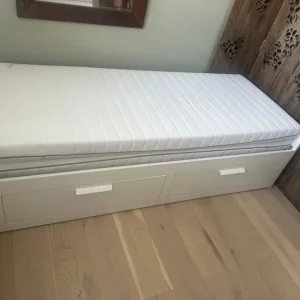 IKEA BRIMNES white pull out day bed with 2 mattresses