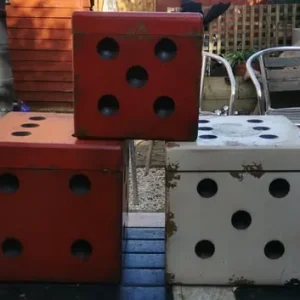 3 stacking "dice" boxes