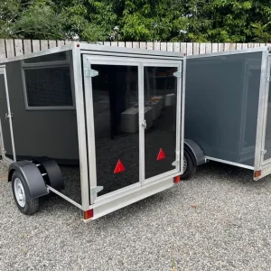 8ft x 5ft x 5ft Box Trailer with Front Door and Rear Barn Doors