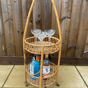 Vintage Cane Drinks Trolley