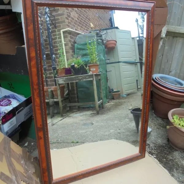 Large Old Mirror with Bevelled Glass, 40” x 28”