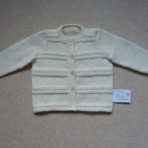Cardigan - toddler girls' knit with eyelets and buttons