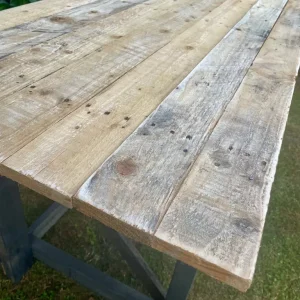 5ft Rustic Wooden Garden Pizza Oven BBQ Table Bench - Image 2