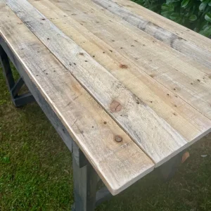 5ft Rustic Wooden Garden Pizza Oven BBQ Table Bench - Image 6