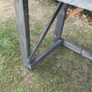 5ft Rustic Wooden Garden Pizza Oven BBQ Table Bench - Image 8