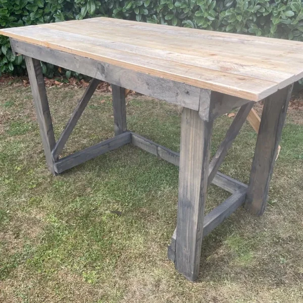 5ft Rustic Wooden Garden Pizza Oven BBQ Table Bench