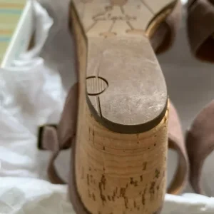 Ladies Clarks Lavender suede cork wedge sandals - Image 7