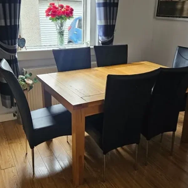 Oak Dining Table with Extension Panels