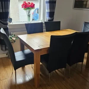 Oak Dining Table with Extension Panels