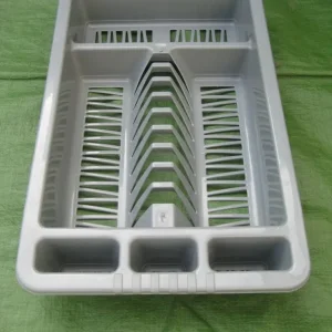 Grey Plastic Kitchen Cutlery and Crockery Drainer - Image 3