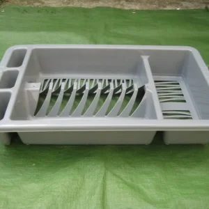 Grey Plastic Kitchen Cutlery and Crockery Drainer