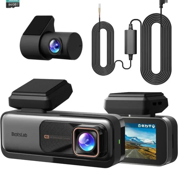 4K Dash Cam Front and Rear with Night Vision and GPS