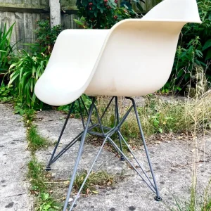 Ikea White Chair with Black and White Pillow - Image 5