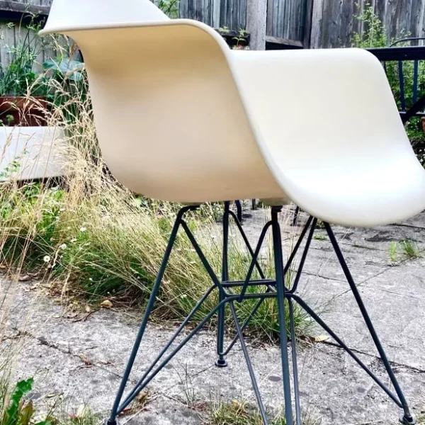 Ikea White Chair with Black and White Pillow