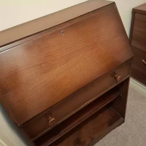 Oak Bureau in Dark Wood - Image 6
