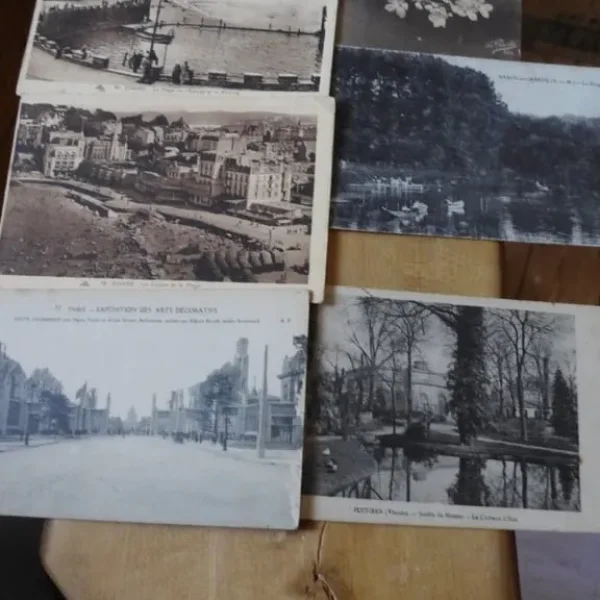 COLLECTABLE: VINTAGE ANTIQUE EARLY 20th CENTURY FRENCH POSTCARDS. SET OF SIX. DINARD, PARIS etc.