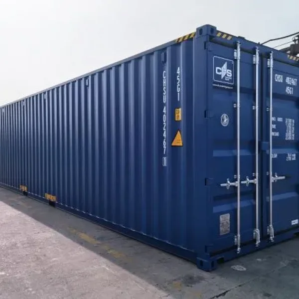 40ft High Cube Shipping Container - Gentian Blue RAL5010