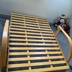 Solid Wood Futon Sofa Bed With Mattress And Cover - Image 2