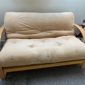 Solid Wood Futon Sofa Bed With Mattress And Cover - Image 3