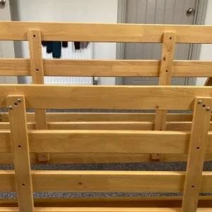 Solid Wood Futon Sofa Bed With Mattress And Cover - Image 7