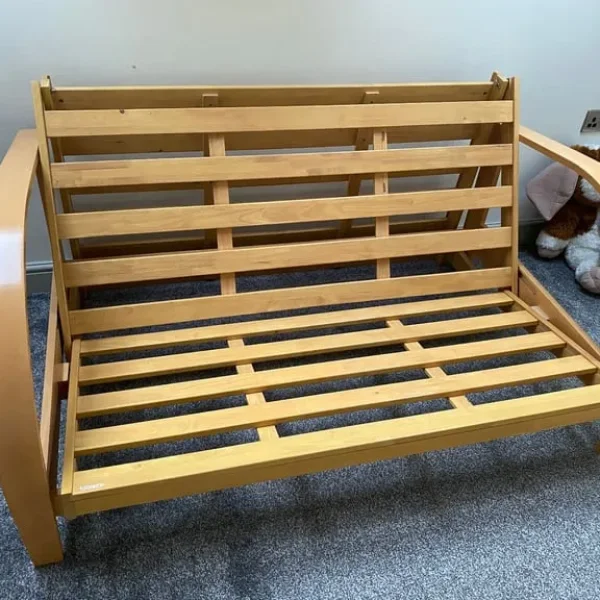 Solid Wood Futon Sofa Bed With Mattress And Cover