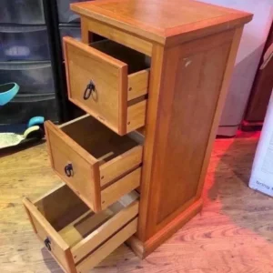 Wooden 3 drawers bedside table - Image 2